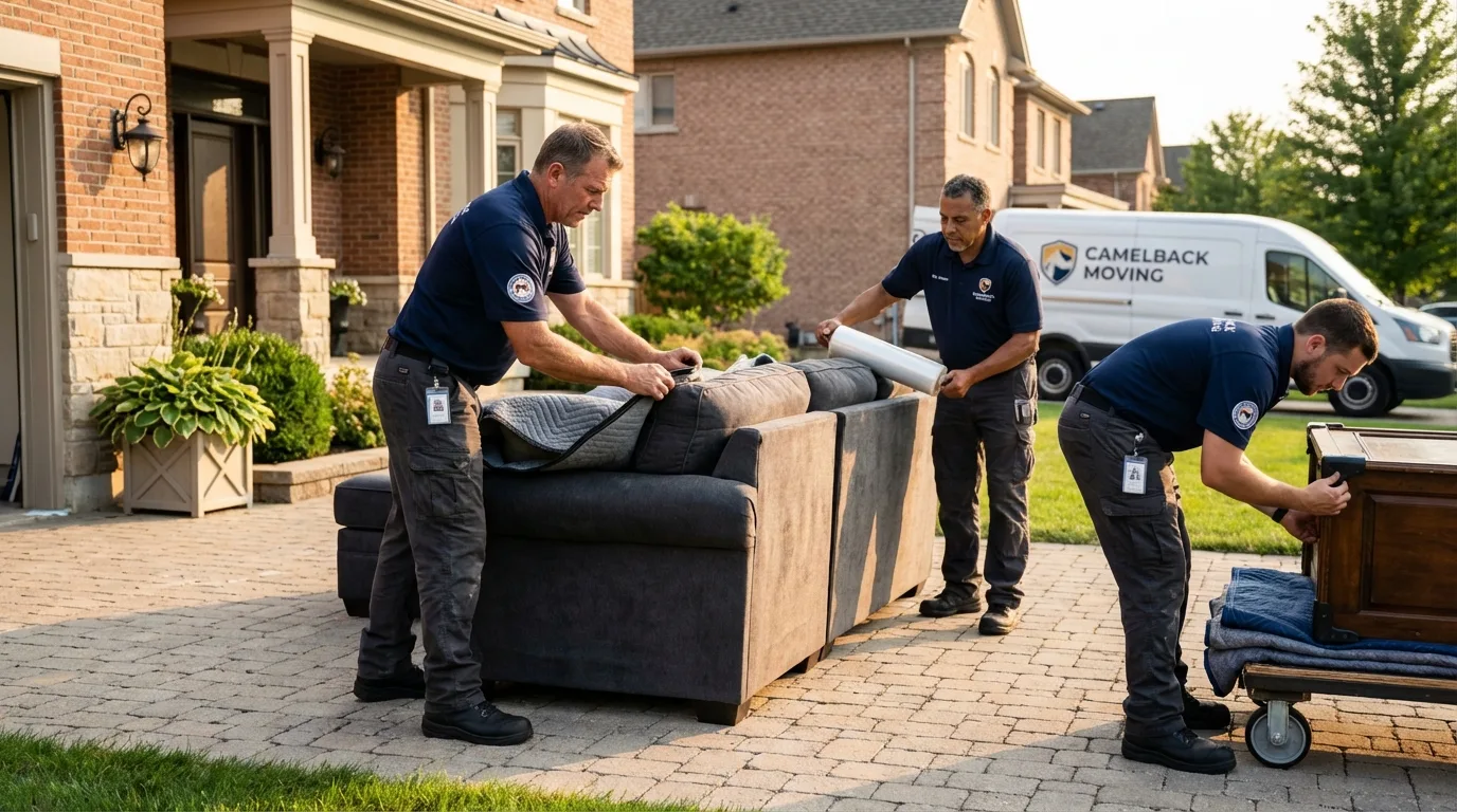 Large estate moving crew wrapping furniture in Cripple Creek, CO