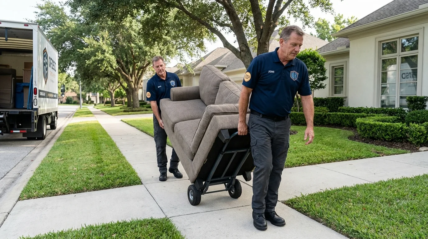 Local residential moving crew loading furniture in Cripple Creek, CO