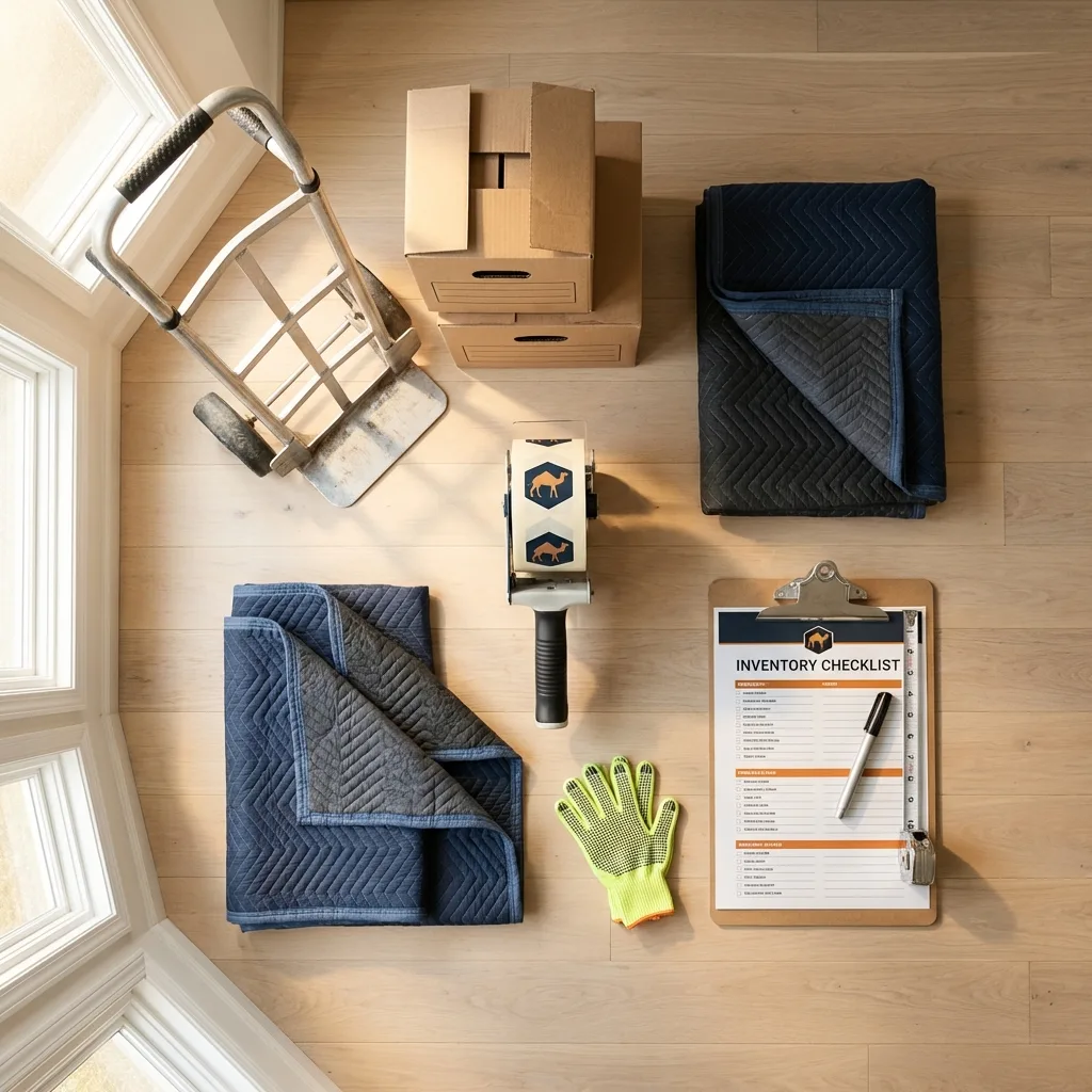 Professional moving supplies and packing materials layout for Cripple Creek residential relocations
